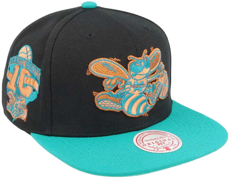 Mitchell & Ness Charlotte Hornets Make Cents Black/Teal Snapback online