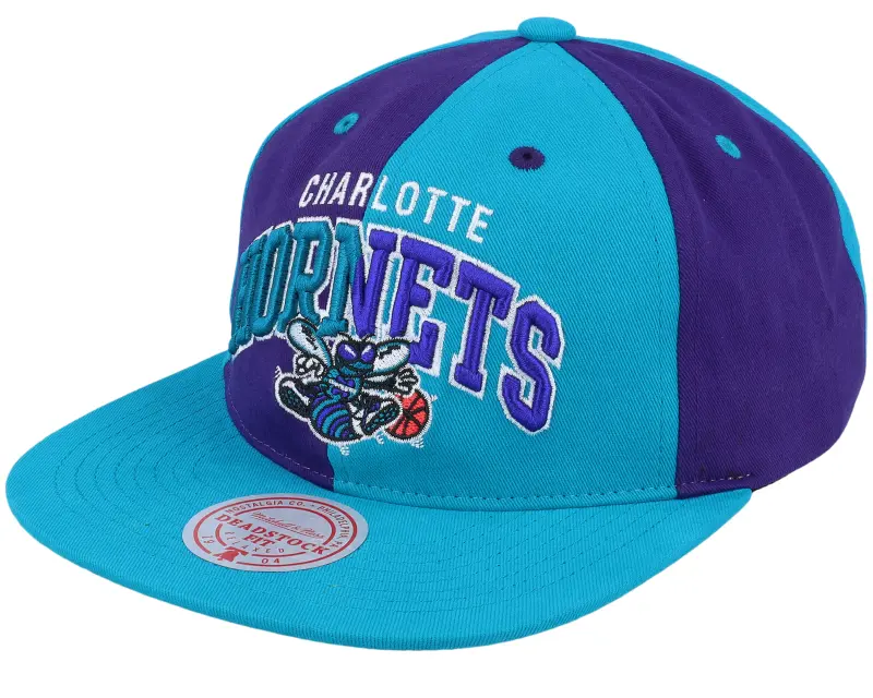 Mitchell & Ness Charlotte Hornets Pinwheel Of Fortune Teal/Purple Snapback online