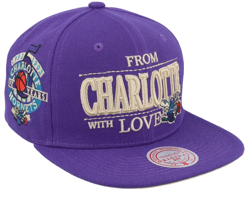 Mitchell & Ness Charlotte Hornets With Love Hwc Purple Snapback online