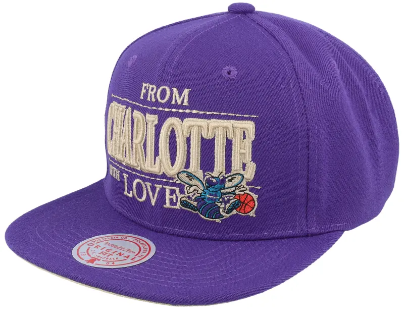 Mitchell & Ness Charlotte Hornets With Love Hwc Purple Snapback online
