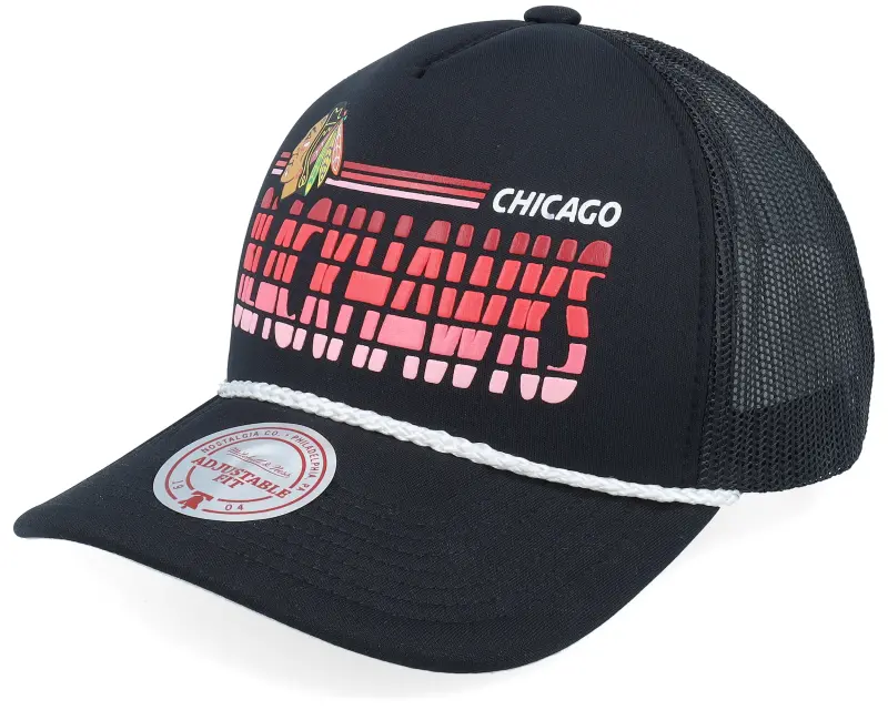 Mitchell & Ness Chicago Blackhawks Graded Black A-frame Trucker online