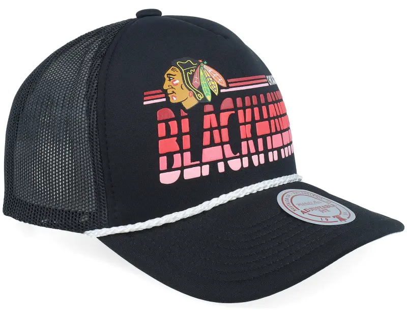 Mitchell & Ness Chicago Blackhawks Graded Black A-frame Trucker online