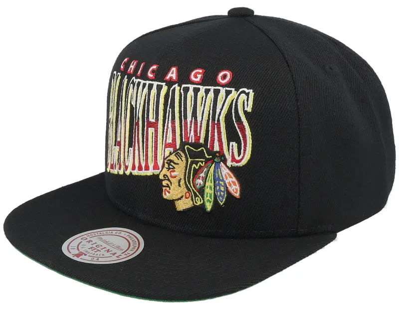 Mitchell & Ness Chicago Blackhawks Line Work Black Snapback online