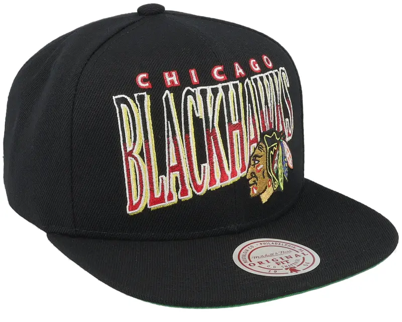 Mitchell & Ness Chicago Blackhawks Line Work Black Snapback online