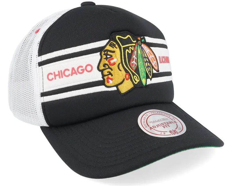 Mitchell & Ness Chicago Blackhawks Sideline Black/White A-frame Trucker online