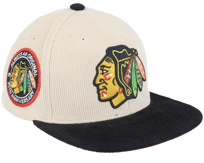 Mitchell & Ness Chicago Blackhawks Team Cord Off White/Black Snapback online