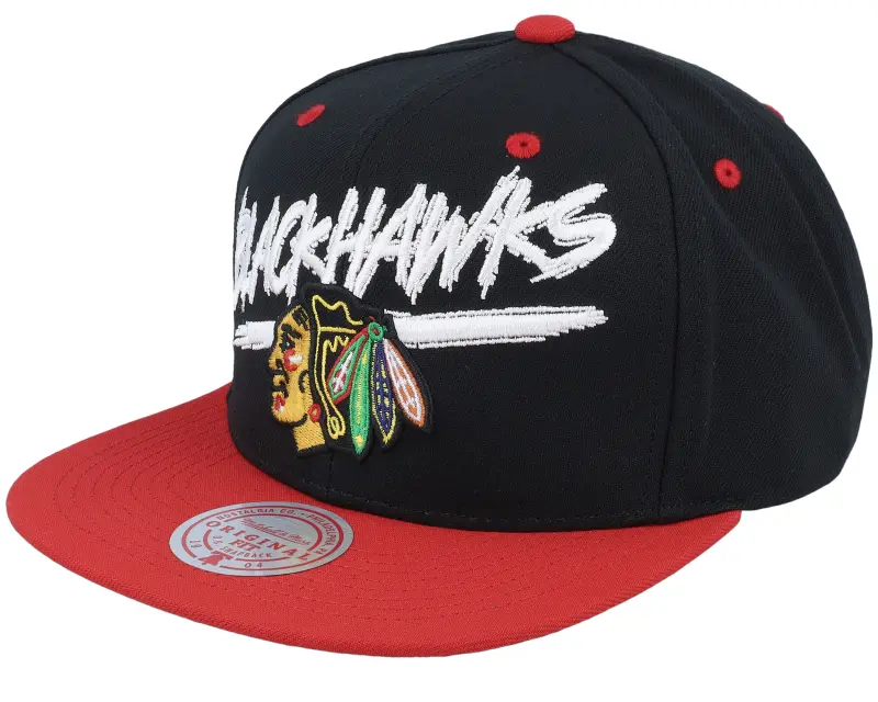Mitchell & Ness Chicago Blackhawks Transcript Black/Red Snapback online