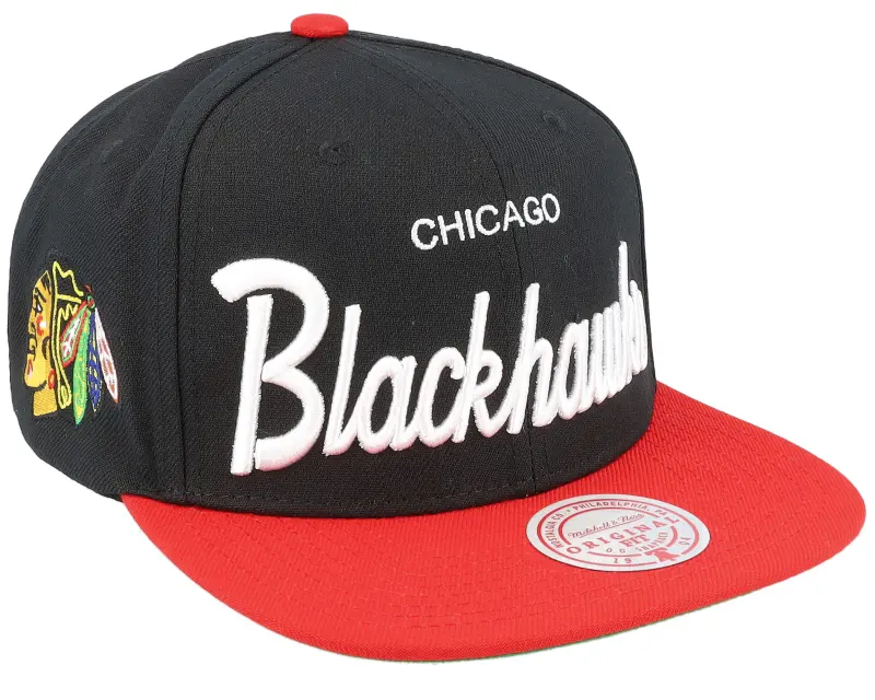 Mitchell & Ness Chicago Blackhawks Vintage Script Black Snapback online