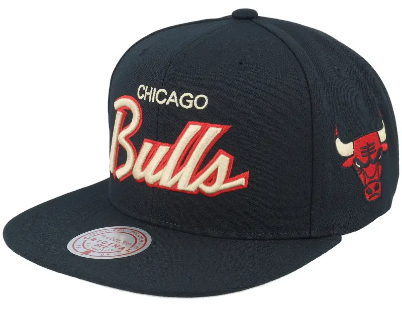 Mitchell & Ness Chicago Bulls Cream Script Black Snapback online