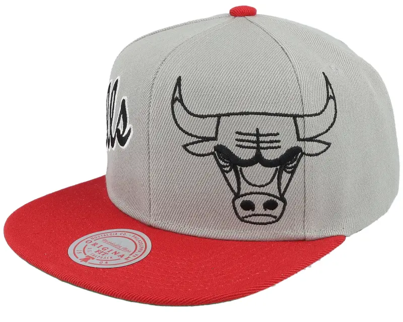 Mitchell & Ness Chicago Bulls Knock Out Panel Grey/Red Snapback online