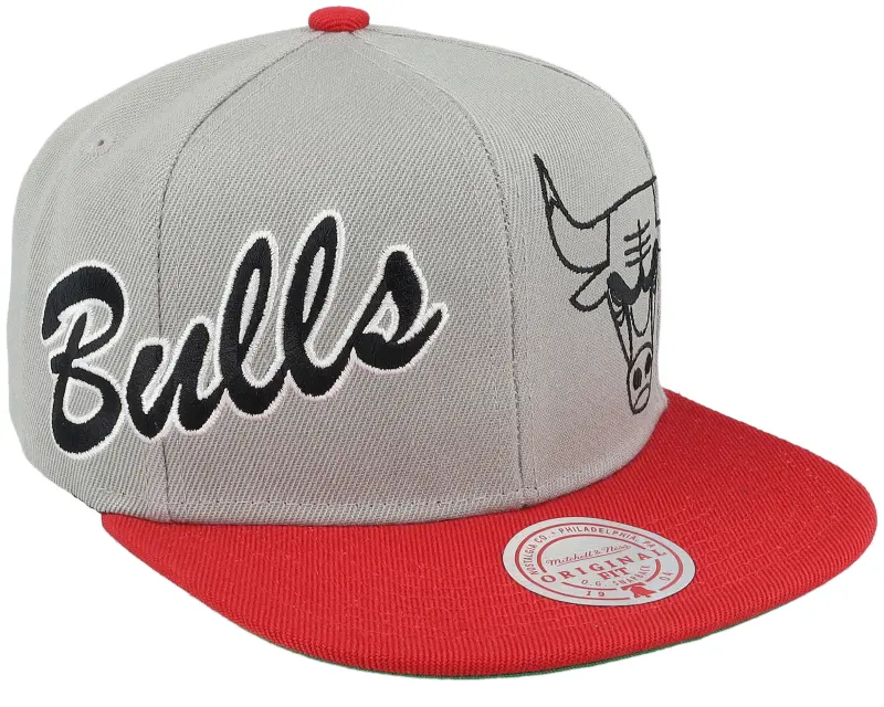 Mitchell & Ness Chicago Bulls Knock Out Panel Grey/Red Snapback online