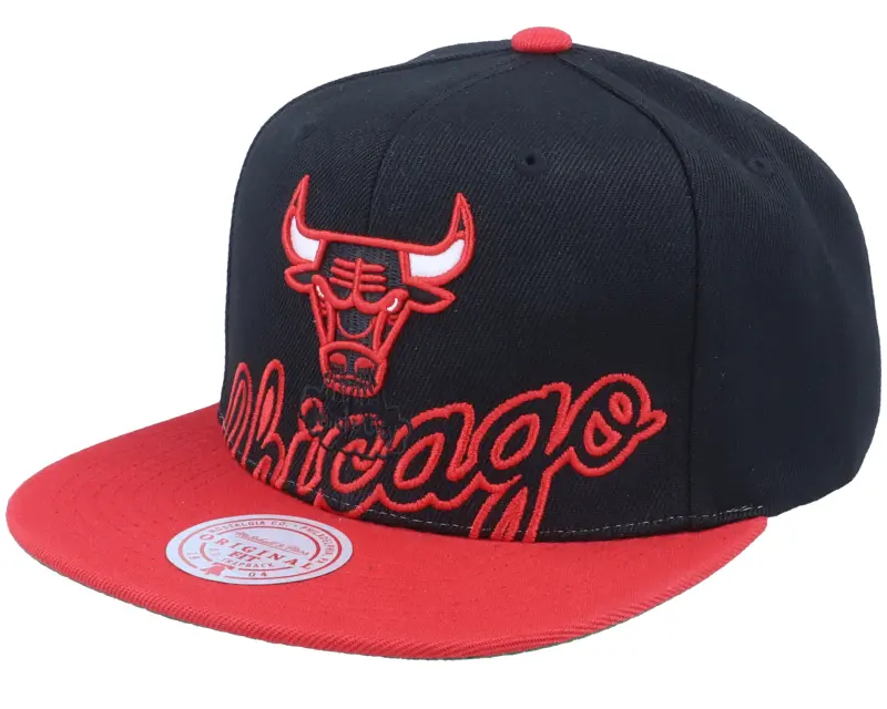 Mitchell & Ness Chicago Bulls Low Big Face Black/red Snapback online