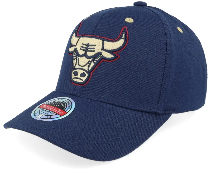 Mitchell & Ness Chicago Bulls Navy/Wine/Cream Logo Navy Adjustable online