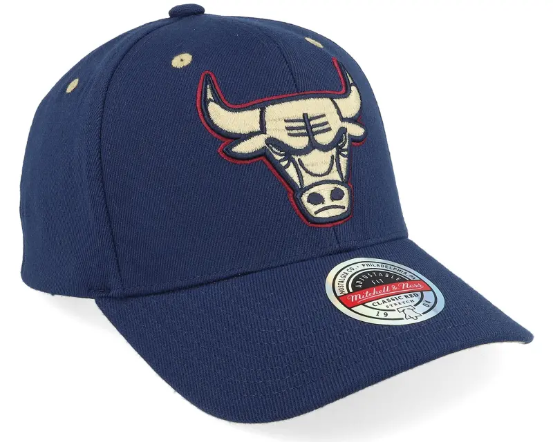 Mitchell & Ness Chicago Bulls Navy/Wine/Cream Logo Navy Adjustable online