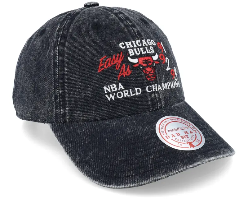 Mitchell & Ness Chicago Bulls Stone Washed Champions Black Dad Cap online