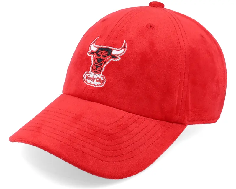 Mitchell & Ness Chicago Bulls Velour Scrunch Strapback Red Dad Cap online