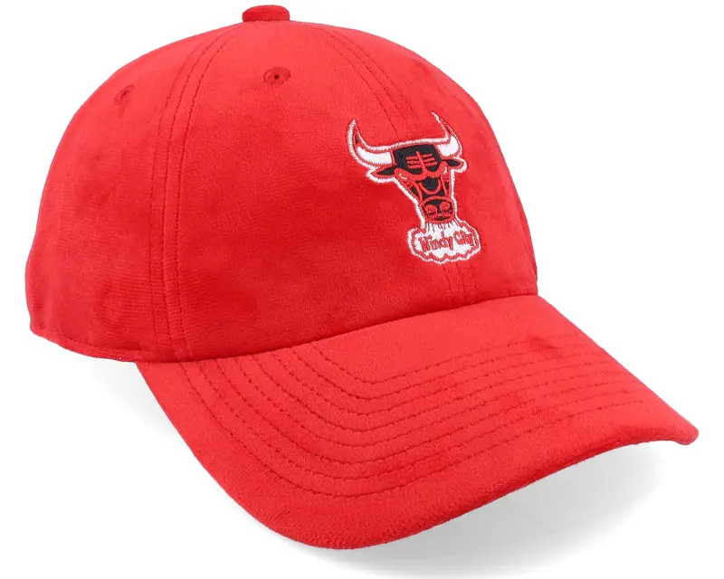 Mitchell & Ness Chicago Bulls Velour Scrunch Strapback Red Dad Cap online