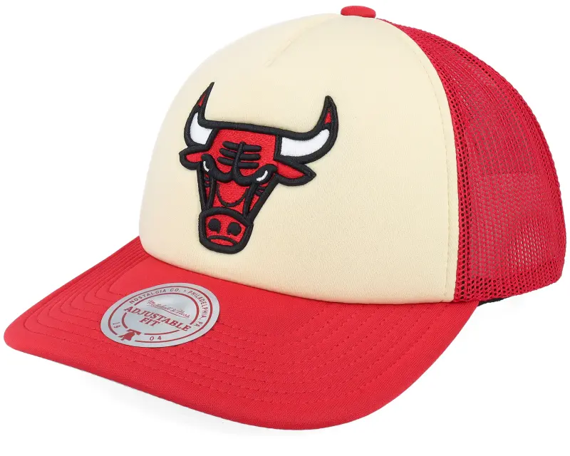 Mitchell & Ness Chicago Bulls Vintage Block Cream/Red Trucker online