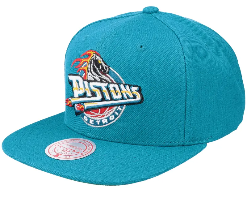 Mitchell & Ness Detroit Pistons Team Ground 2.0 Teal Snapback online