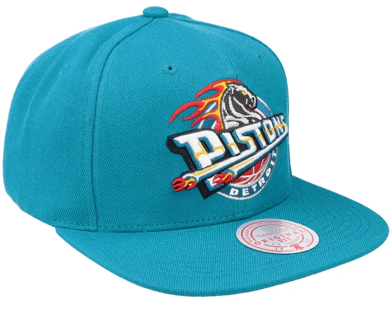 Mitchell & Ness Detroit Pistons Team Ground 2.0 Teal Snapback online
