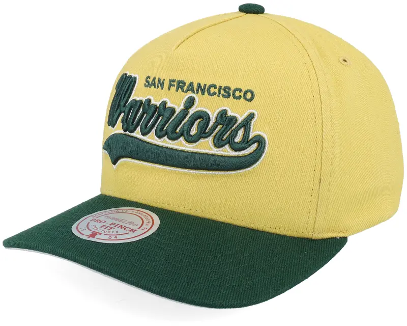Mitchell & Ness Golden State Warriors Harvest Gold Pro Crown Gold/Green A-frame Adjustable online