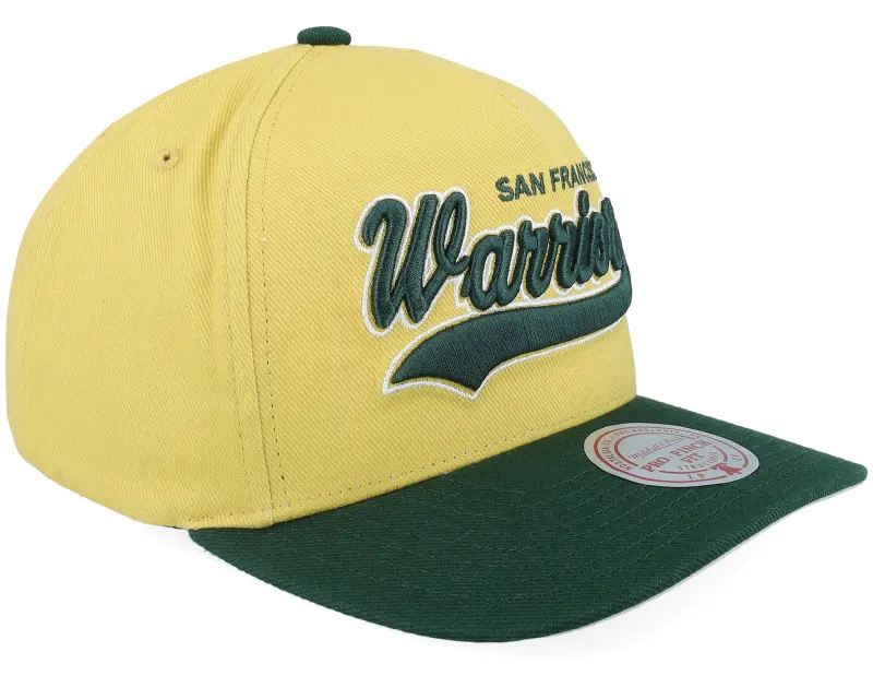 Mitchell & Ness Golden State Warriors Harvest Gold Pro Crown Gold/Green A-frame Adjustable online