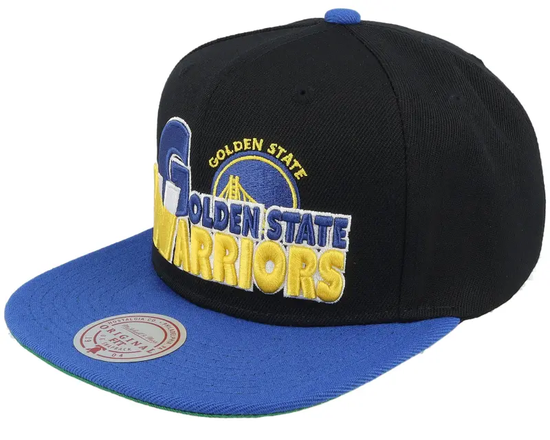 Mitchell & Ness Golden State Warriors Text Stack 1 Black/Blue Snapback online