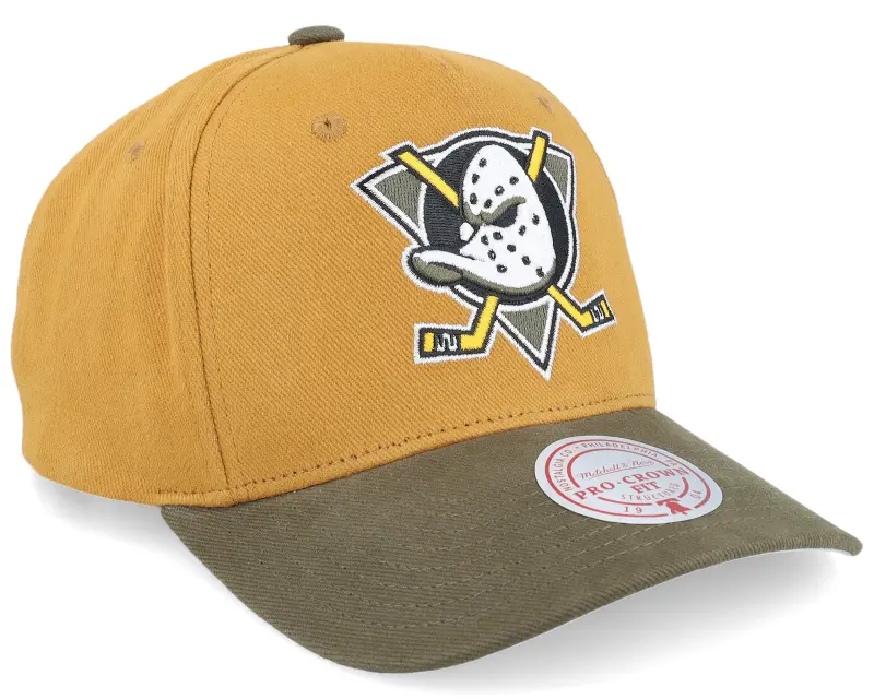 Mitchell & Ness Hatstore Exclusive x Anaheim Ducks Sign. Pro Crown-c. Tan/Brown A-frame Adjustable online