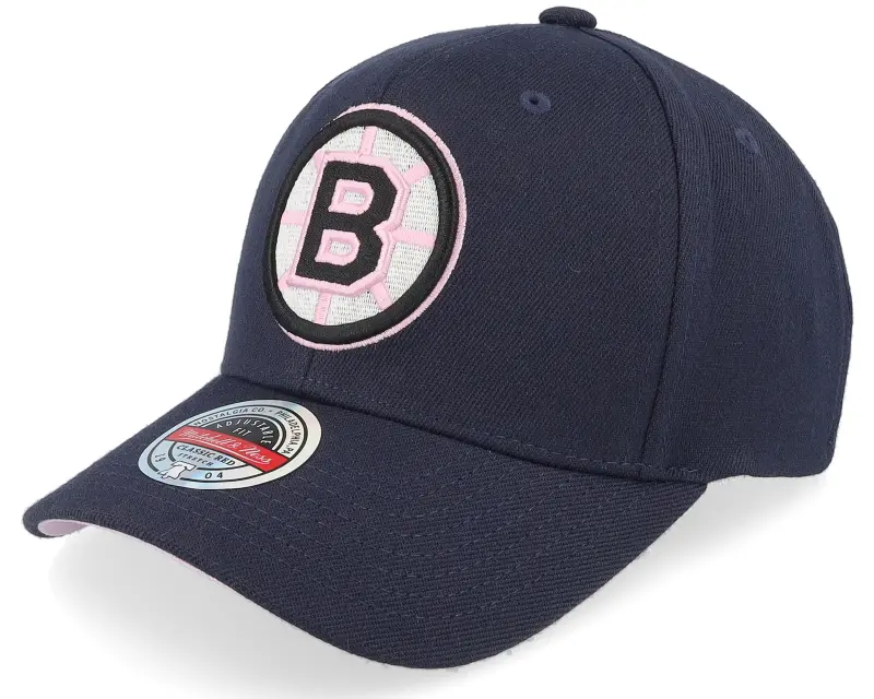 Mitchell & Ness Hatstore Exclusive x Boston Bruins 50th Anniversary Patch Navy/Pink Adjustable online