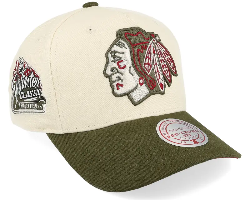 Mitchell & Ness Hatstore Exclusive x Chicago Blackhawks Pro Crown White/Green A-frame Adjustable online