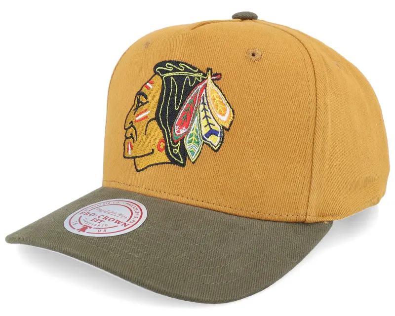 Mitchell & Ness Hatstore Exclusive x Chicago Blackhawks Sign. Pro Crown-c. Tan/Brown A-frame Adjustable online