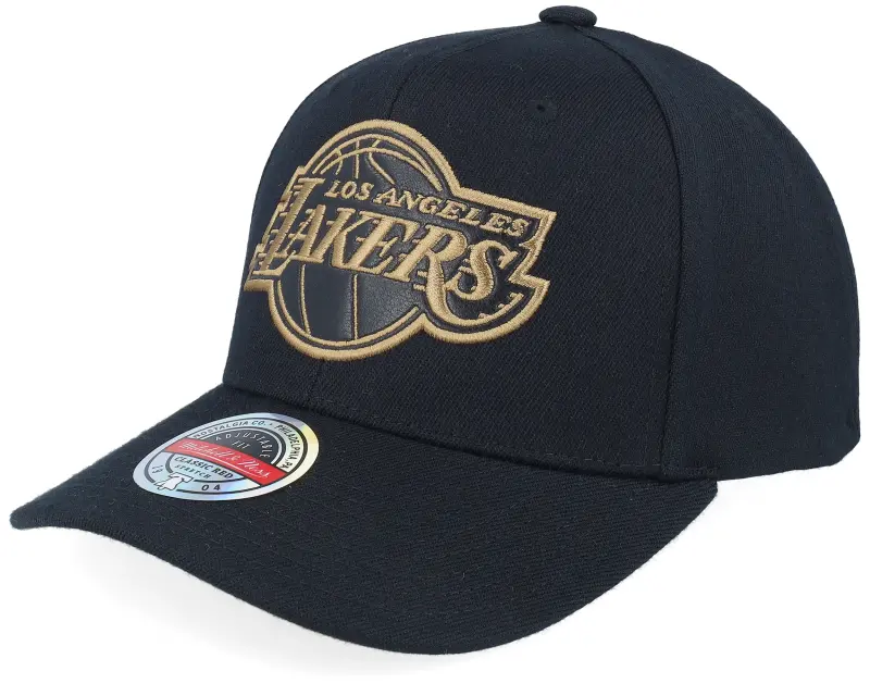 Mitchell & Ness Hatstore Exclusive x Los Angeles Lakers Leather Logo Black Adjustable online