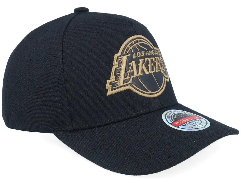 Mitchell & Ness Hatstore Exclusive x Los Angeles Lakers Leather Logo Black Adjustable online