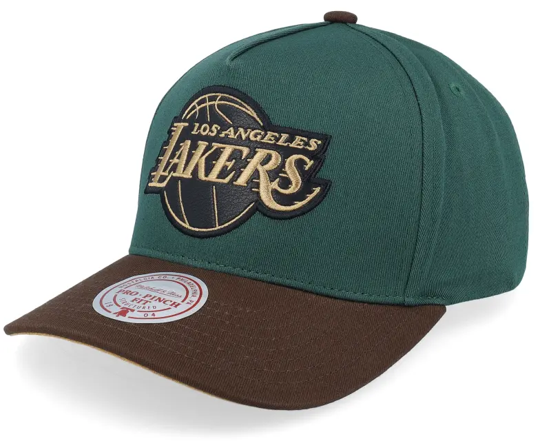 Mitchell & Ness Hatstore Exclusive x Los Angeles Lakers Pro Crown Dark Green/Brown A-frame Adjustable online