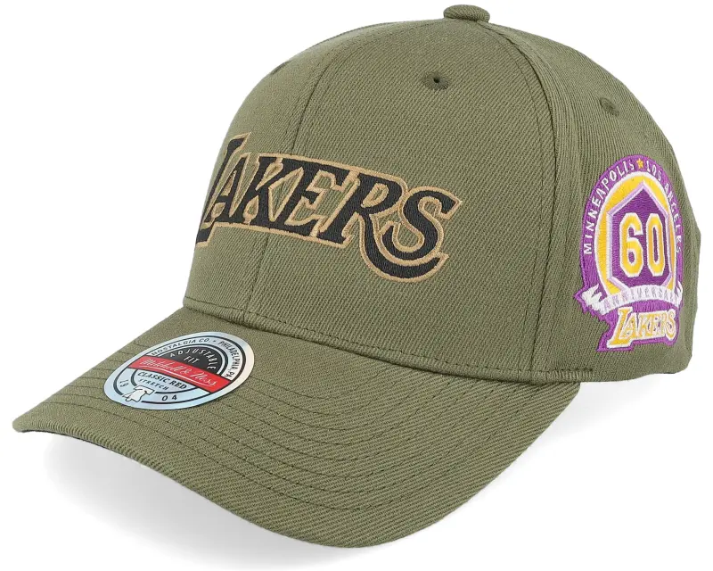 Mitchell & Ness Hatstore Exclusive x Los Angeles Lakers Script Flight Olive Adjustable online