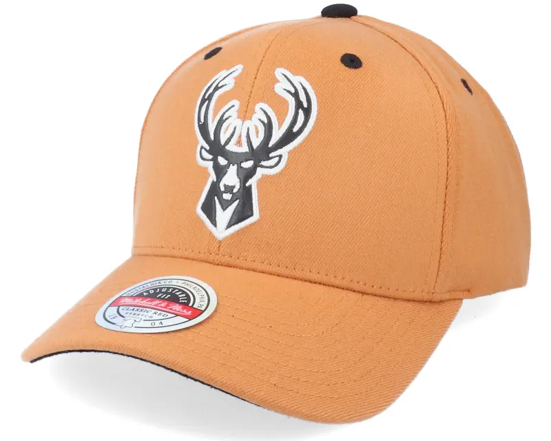 Mitchell & Ness Hatstore Exclusive x Milwaukee Bucks Camel Leather Logo online