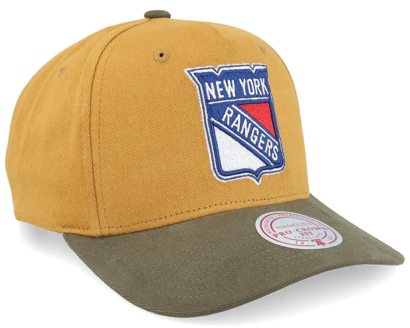 Mitchell & Ness Hatstore Exclusive x New York Rangers Sign. Pro Crown-c. Tan/Brown A-frame Adjustable online