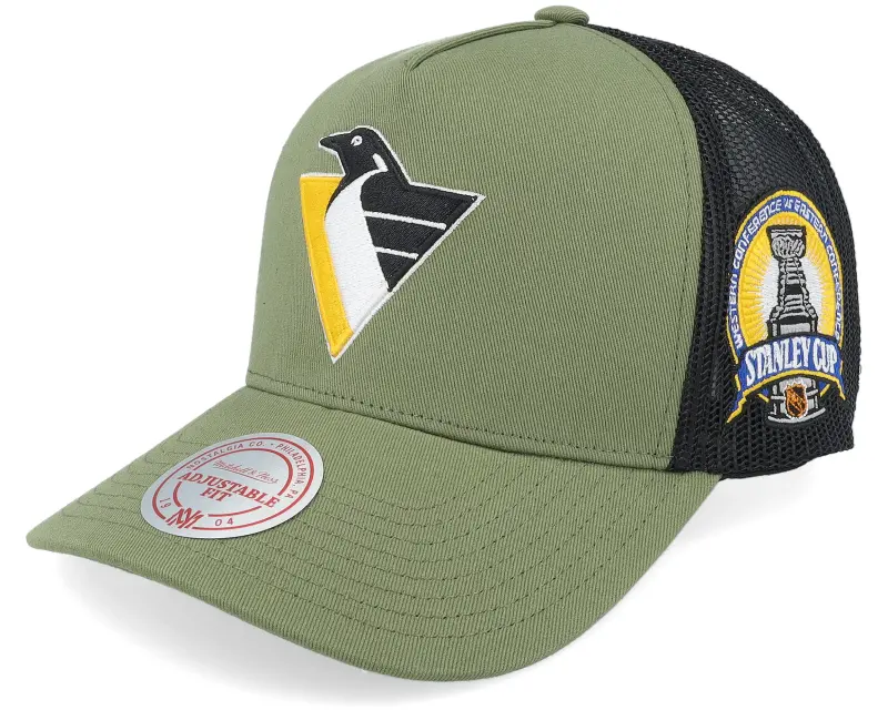 Mitchell & Ness Hatstore Exclusive x Pittsburgh Penguins Finals Olive Trucker online