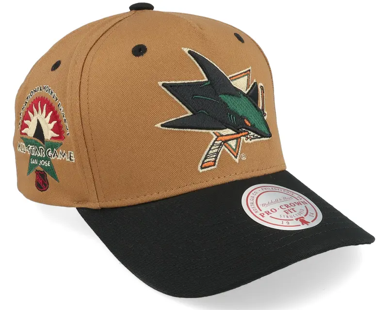 Mitchell & Ness Hatstore Exclusive x San Jose Sharks Brown/Black Pro Crown A-frame Adjustable online