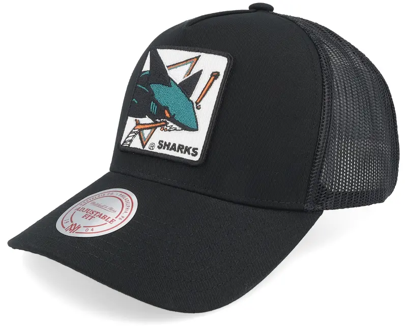 Mitchell & Ness Hatstore Exclusive x San Jose Sharks In Your Face Black A-frame Trucker online