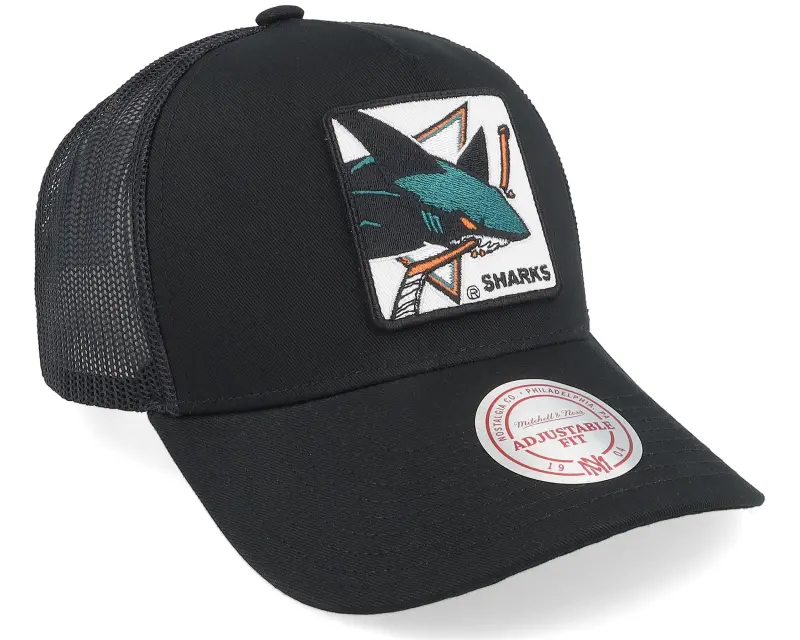 Mitchell & Ness Hatstore Exclusive x San Jose Sharks In Your Face Black A-frame Trucker online