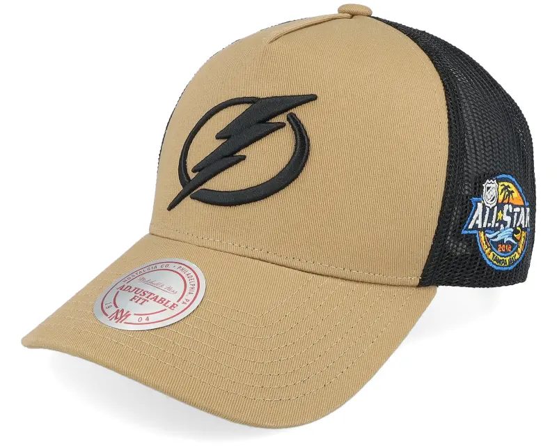 Mitchell & Ness Hatstore Exclusive x Tampa Bay Lightning Archaeo Tan/Black A-frame Trucker online
