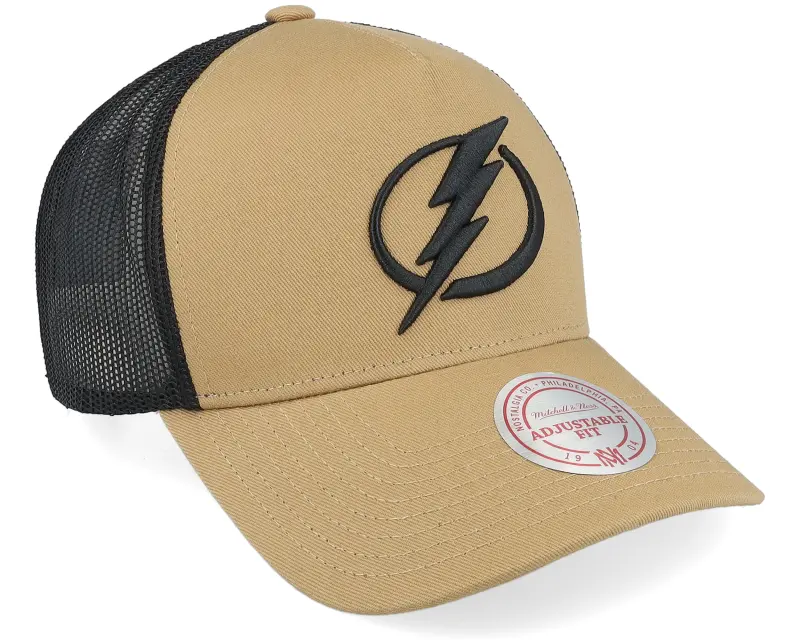 Mitchell & Ness Hatstore Exclusive x Tampa Bay Lightning Archaeo Tan/Black A-frame Trucker online