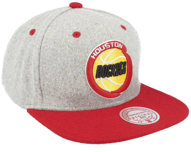 Mitchell & Ness Houston Rockets Melton Patch Grey/Red Snapback online