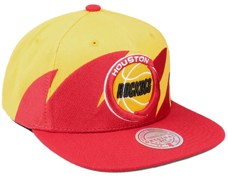 Mitchell & Ness Houston Rockets Sharktooth Gold/Red Snapback online