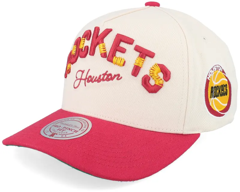 Mitchell & Ness Houston Rockets Staggered Zag Pro Off White/Red A-frame Adjustable online