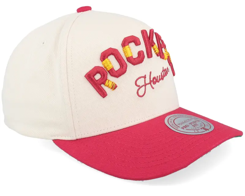 Mitchell & Ness Houston Rockets Staggered Zag Pro Off White/Red A-frame Adjustable online