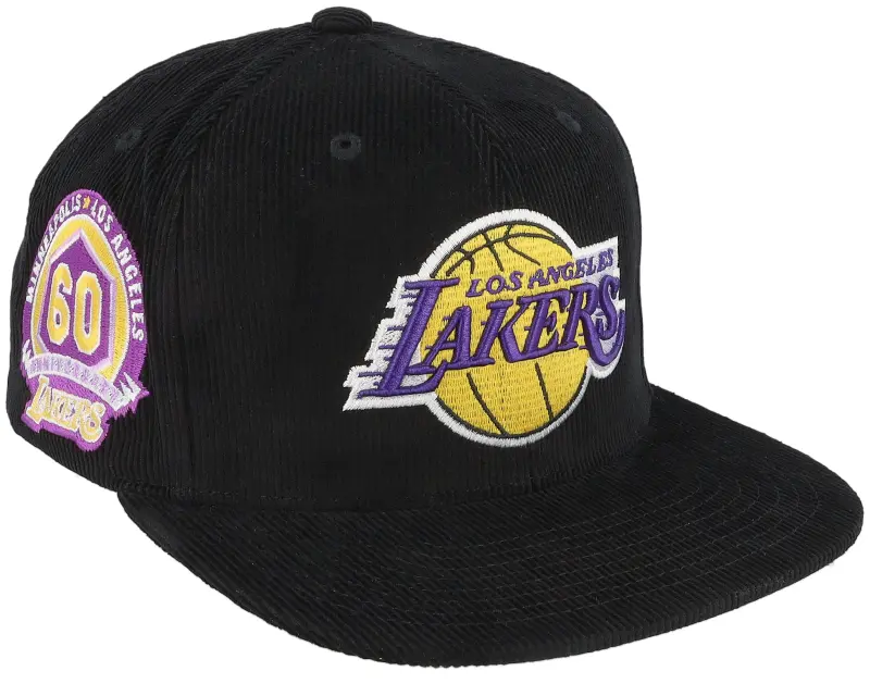 Mitchell & Ness Los Angeles Lakers Black Cord Black Snapback online