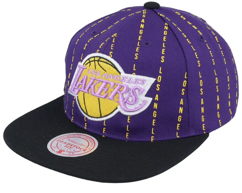 Mitchell & Ness Los Angeles Lakers City Pinstripe Deadstock Purple Snapback online