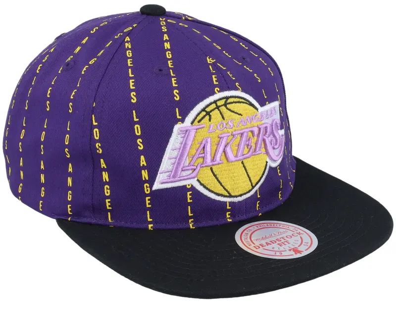 Mitchell & Ness Los Angeles Lakers City Pinstripe Deadstock Purple Snapback online
